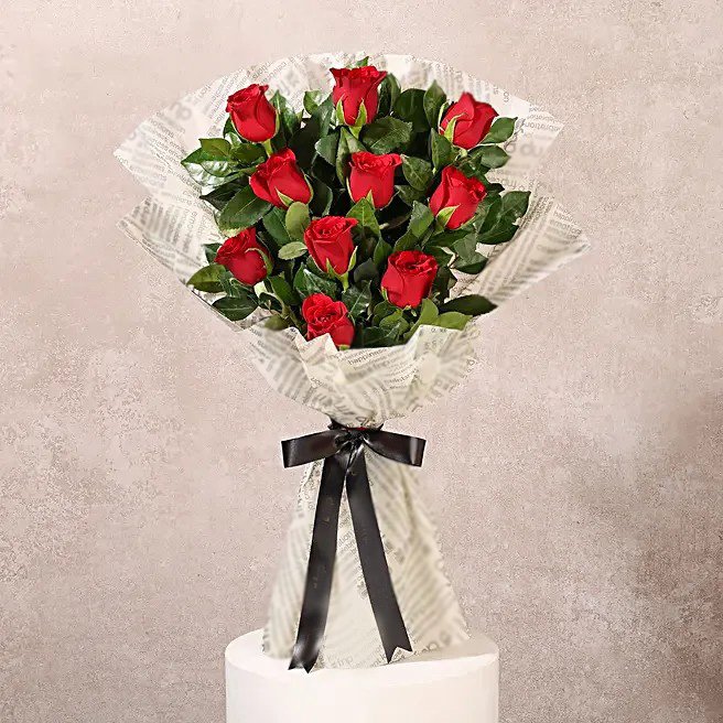 Elegant Vibe Red Roses Bouquet