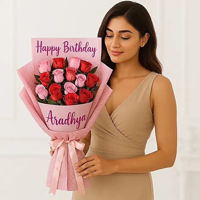 Joyful Personalised Rose Bouquet