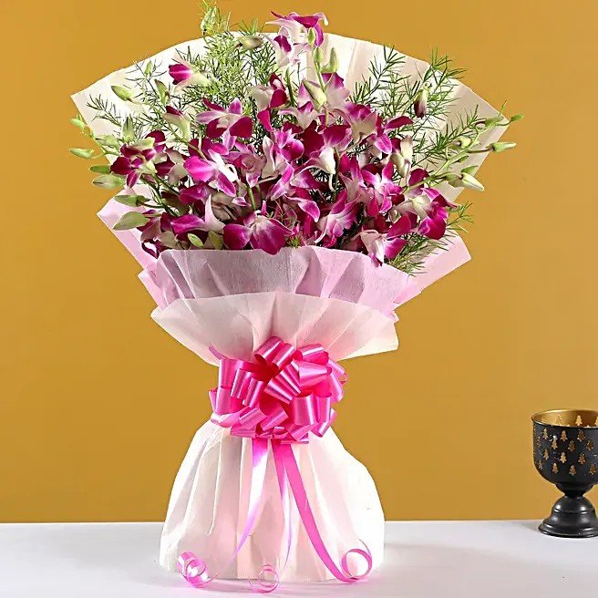 Ten Purple Orchids Bouquet