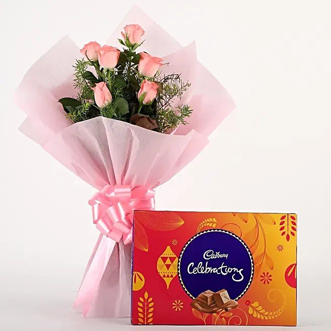 Pink Roses N Chocolates
